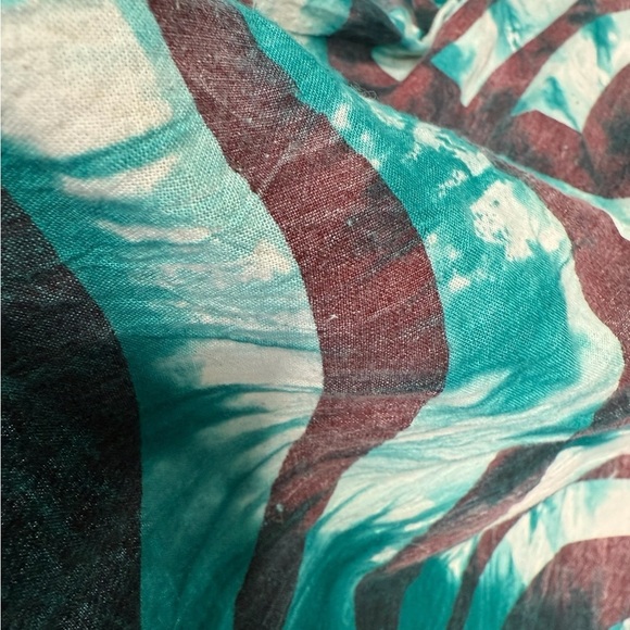 Green Habit Boho Full A Line Cotton Green Oatmeal Art to Wear Midi Skirt US 6 - Picture 4 of 15